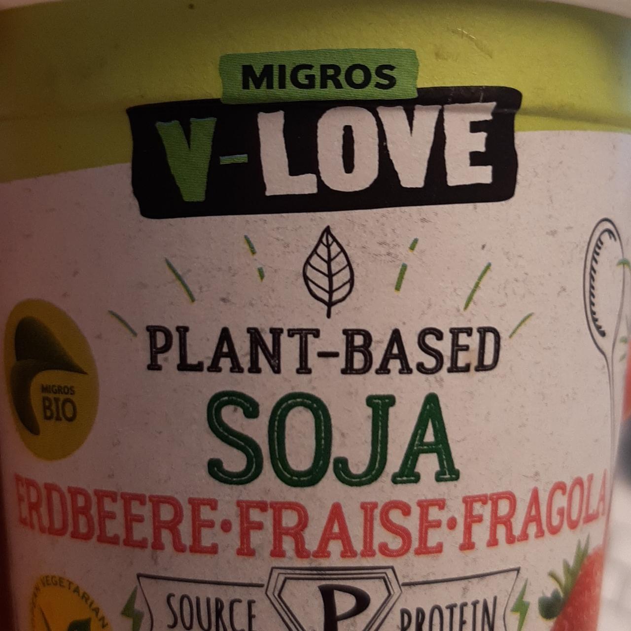 Fotografie - Plant-based soja erdbeere Migros V-love