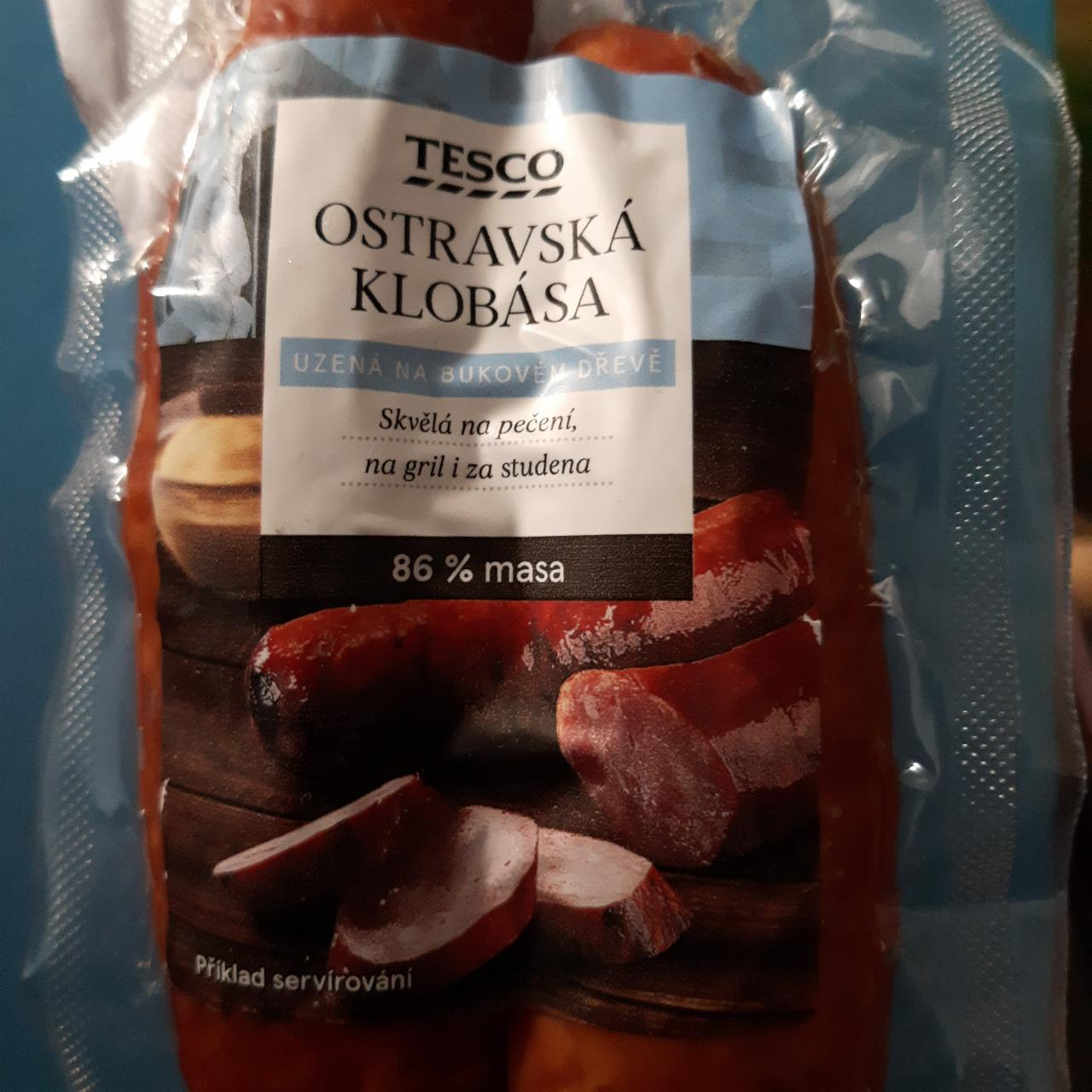 Fotografie - Ostravská klobása 86% masa Tesco