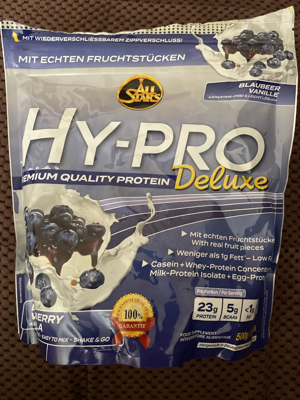 Fotografie - HY-Pro Premium Quality Protein Deluxe borůvka, vanilka All Stars