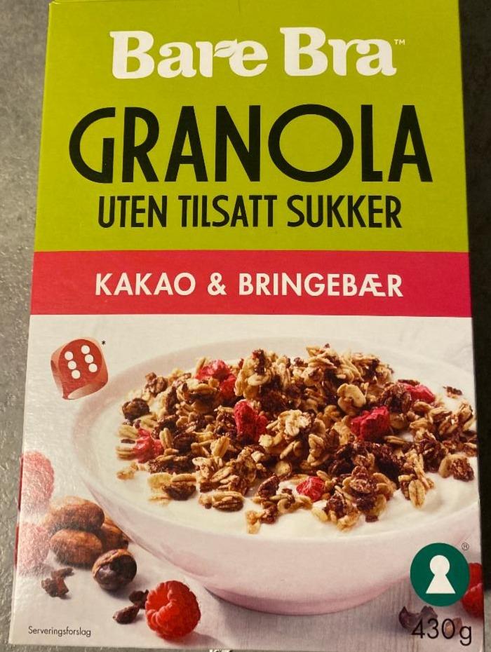 Fotografie - Granola Kakao & Bringebær Bare Bra