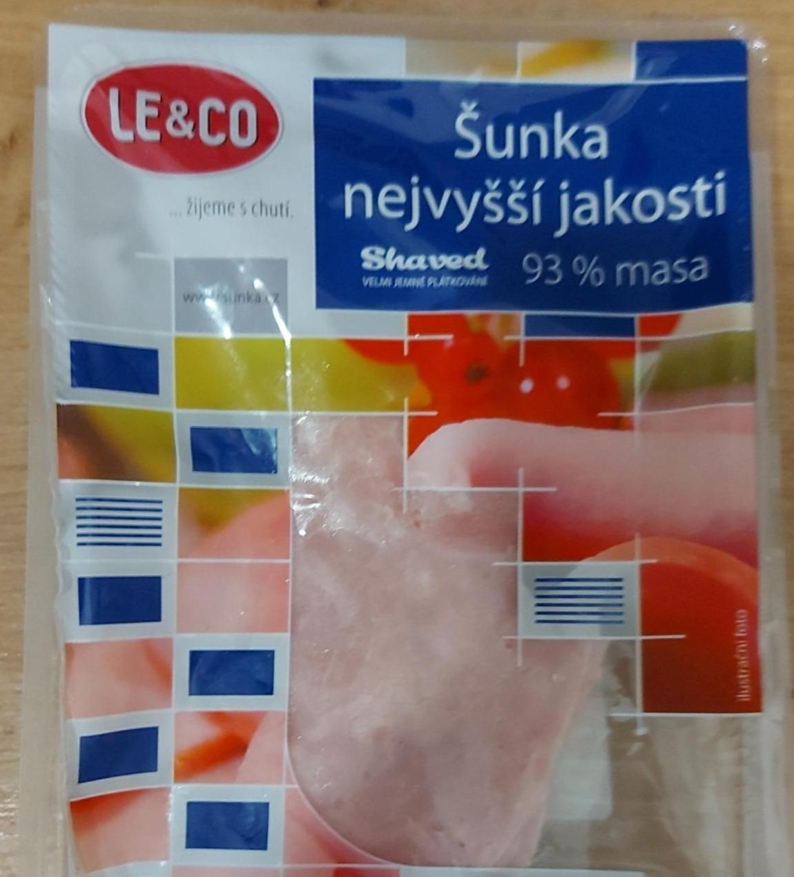 Fotografie - Šunka nejvyšší jakosti Shaved 93% masa LE & CO