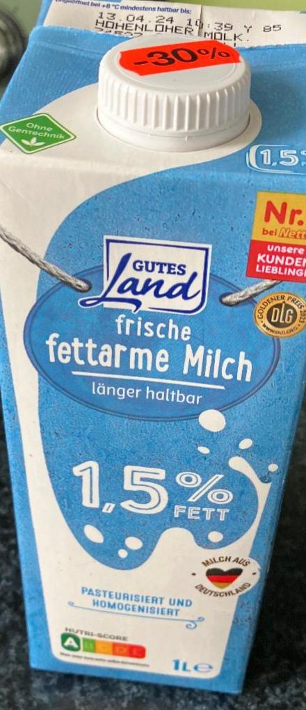 Fotografie - Frische fettarme milch 1,2% fett Gutes Land