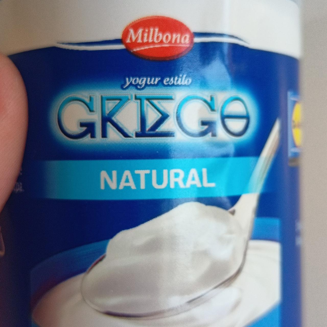 Fotografie - Yogur estilo griego natural Milbona