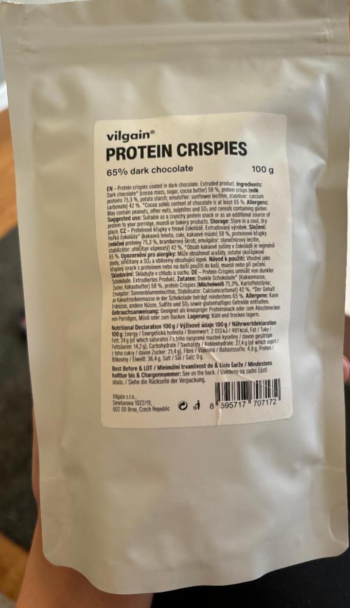 Fotografie - Protein Crispies 65% dark chocolate Vilgain