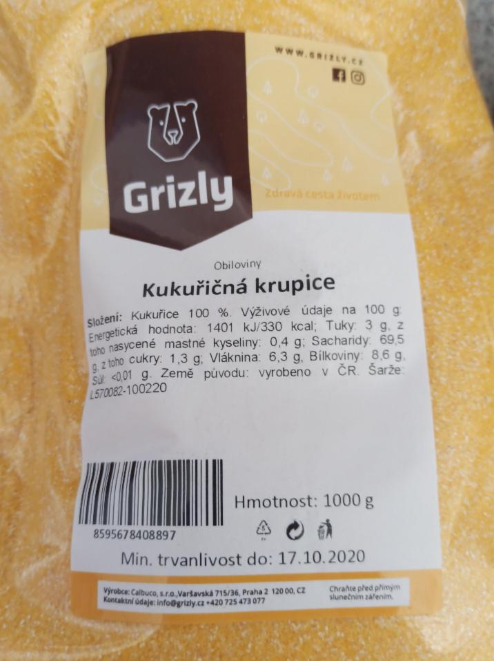 Fotografie - Kukuřičná krupice - Grizly