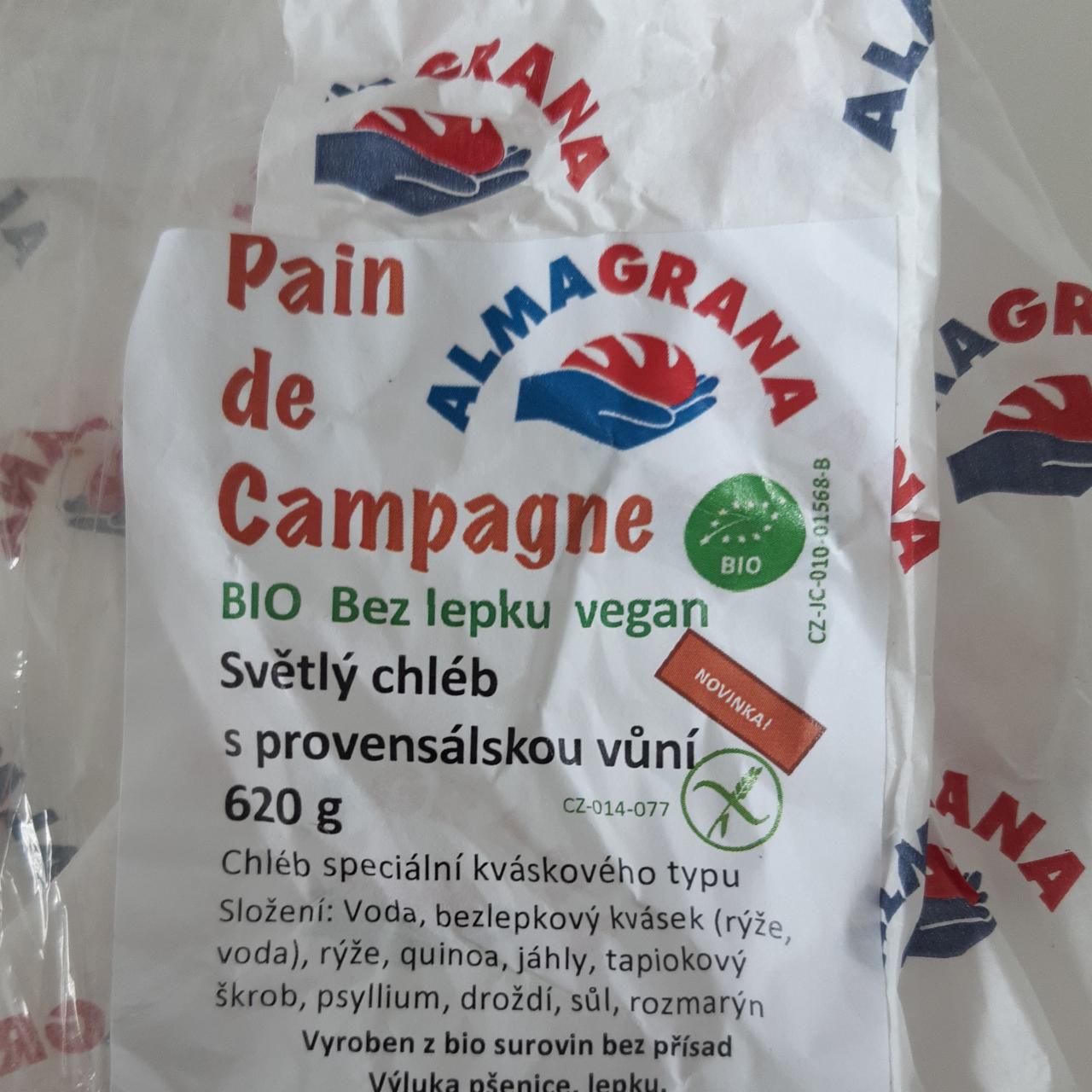 Fotografie - Pain de campagne bio bez lepku vegan Almagrana