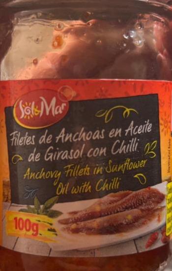 Fotografie - Filetes de anchoas en aceite de giraso con chilli Sol&Mar