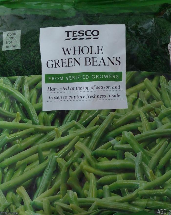 Fotografie - WHOLE GREEN BEANS zelené fazolky Tesco