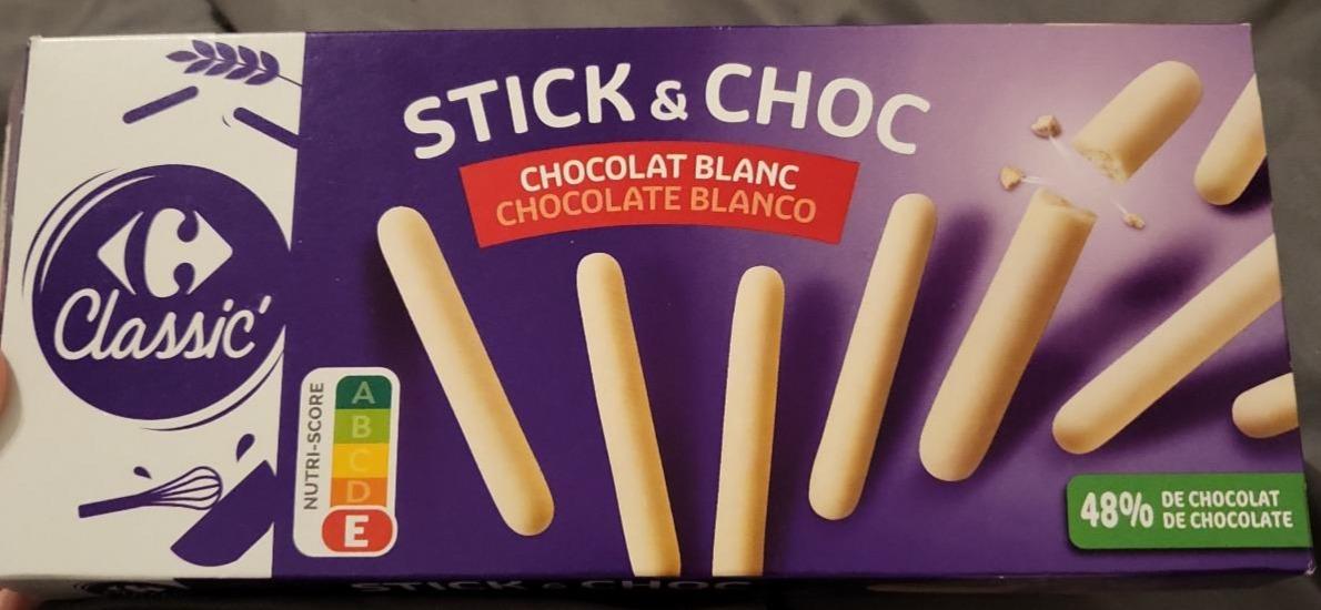 Fotografie - Stick & Choc Chocolat Blanc Carrefour Classic