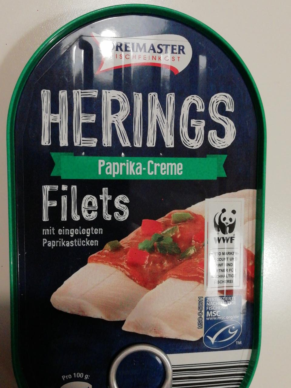 Fotografie - Herings filets paprika creme Dreimaster fischfeinkost