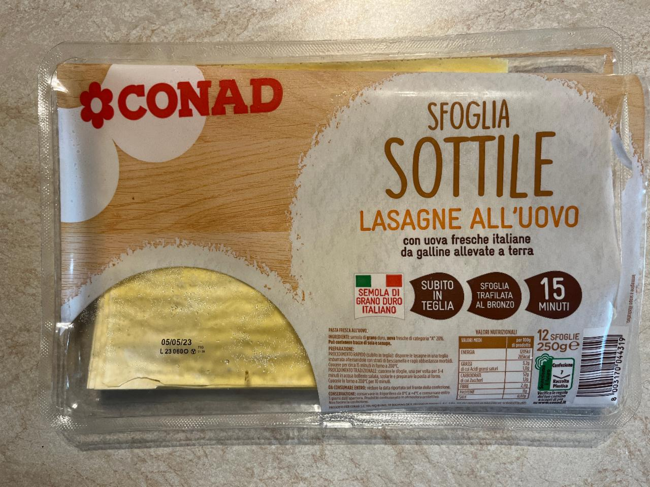 Fotografie - Lasagne all'uovo Conad