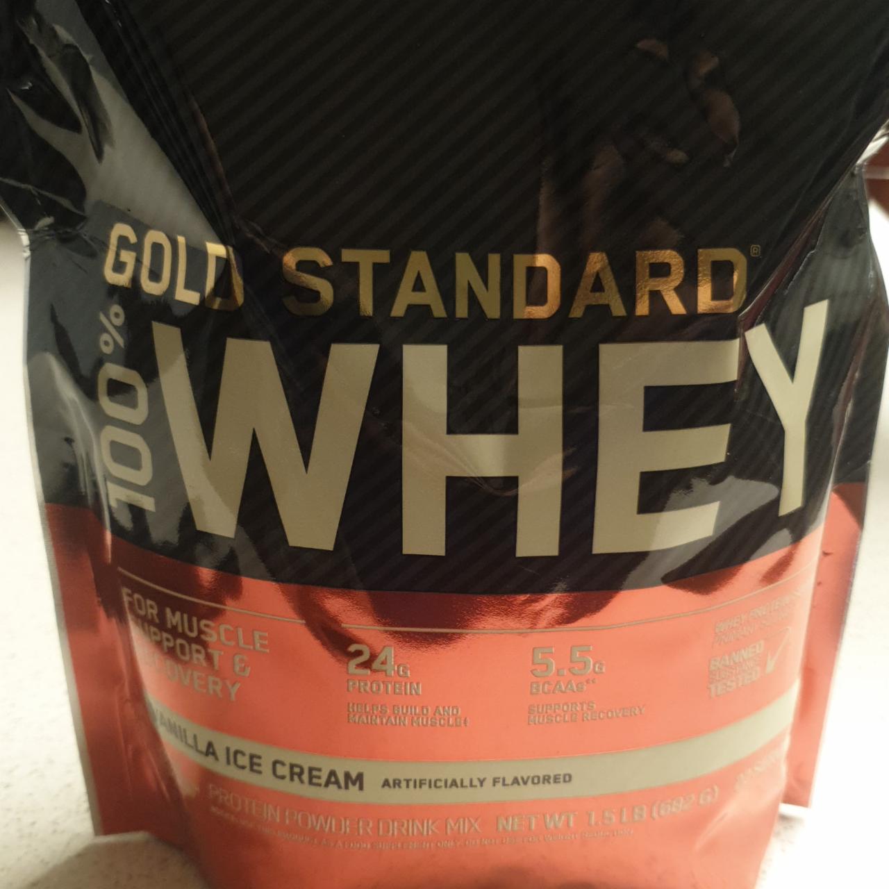 Fotografie - 100% Whey protein Gold standard vanilla ice cream Optimum Nutrition