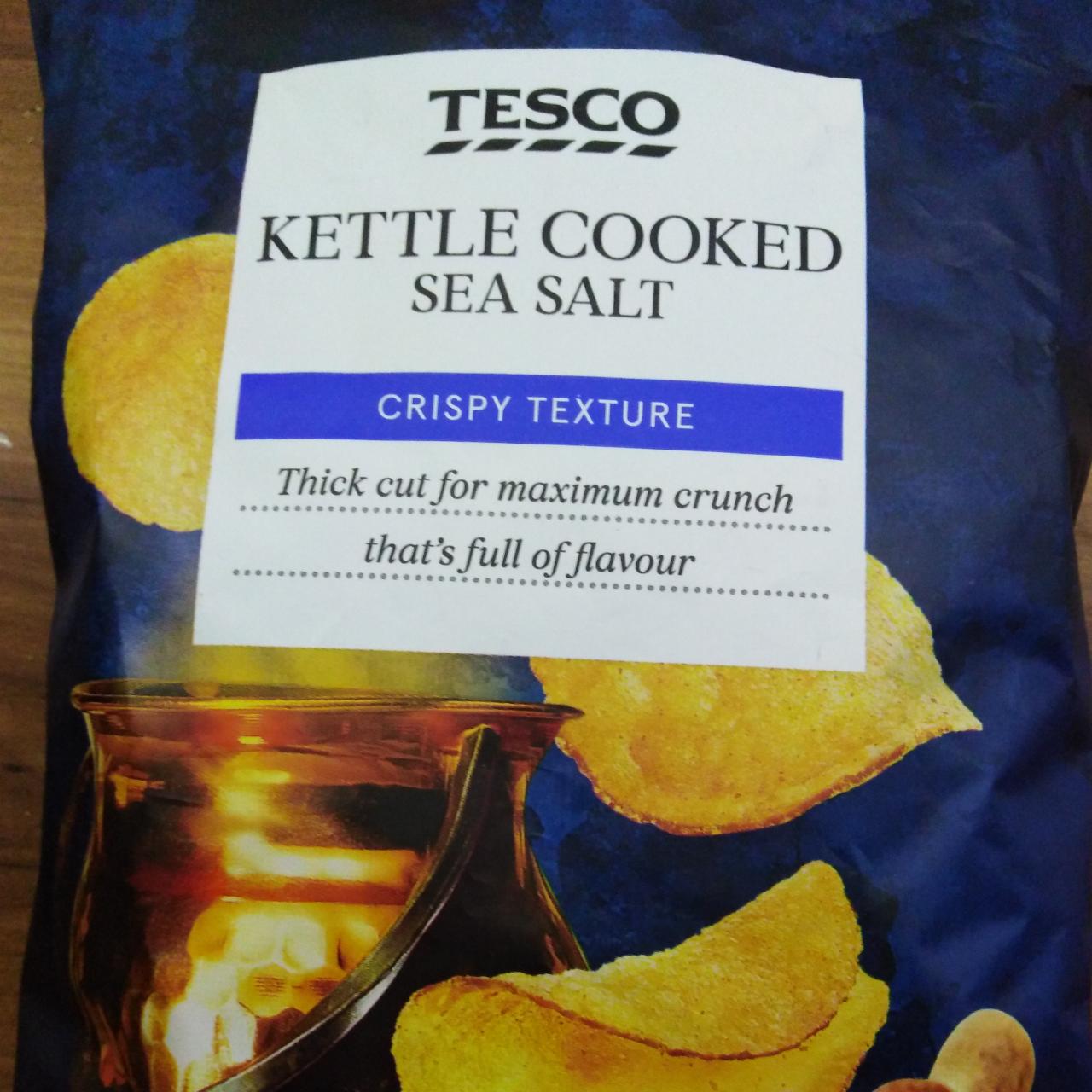 Fotografie - Kettle cooked Sea salt crispy texture Tesco