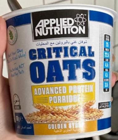 Fotografie - Critical Oats Advanced protein porridge Golden Syrup Applied nutrition