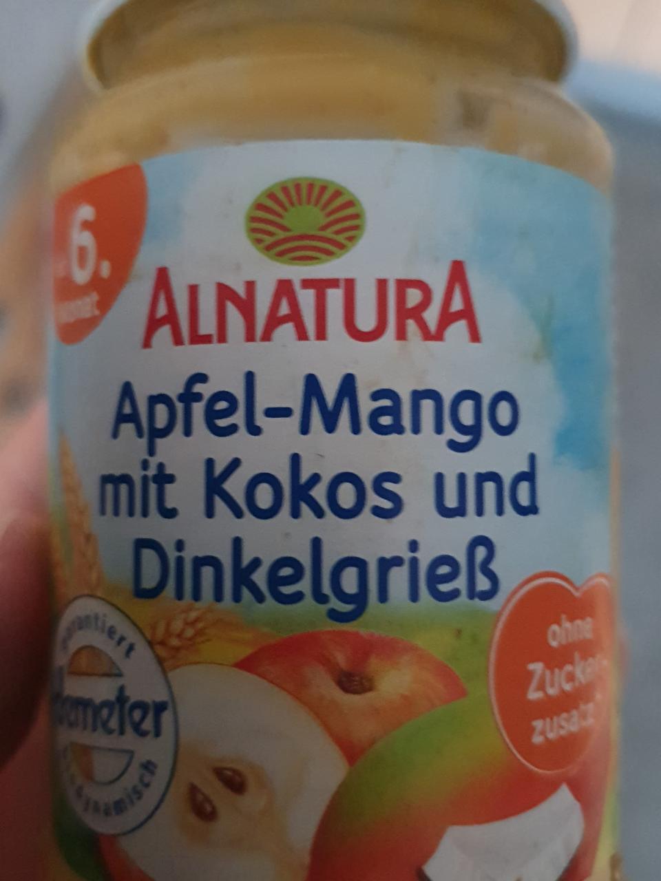 Fotografie - Apfel-Mango mit Kokos und Dinkelgrieß Alnatura