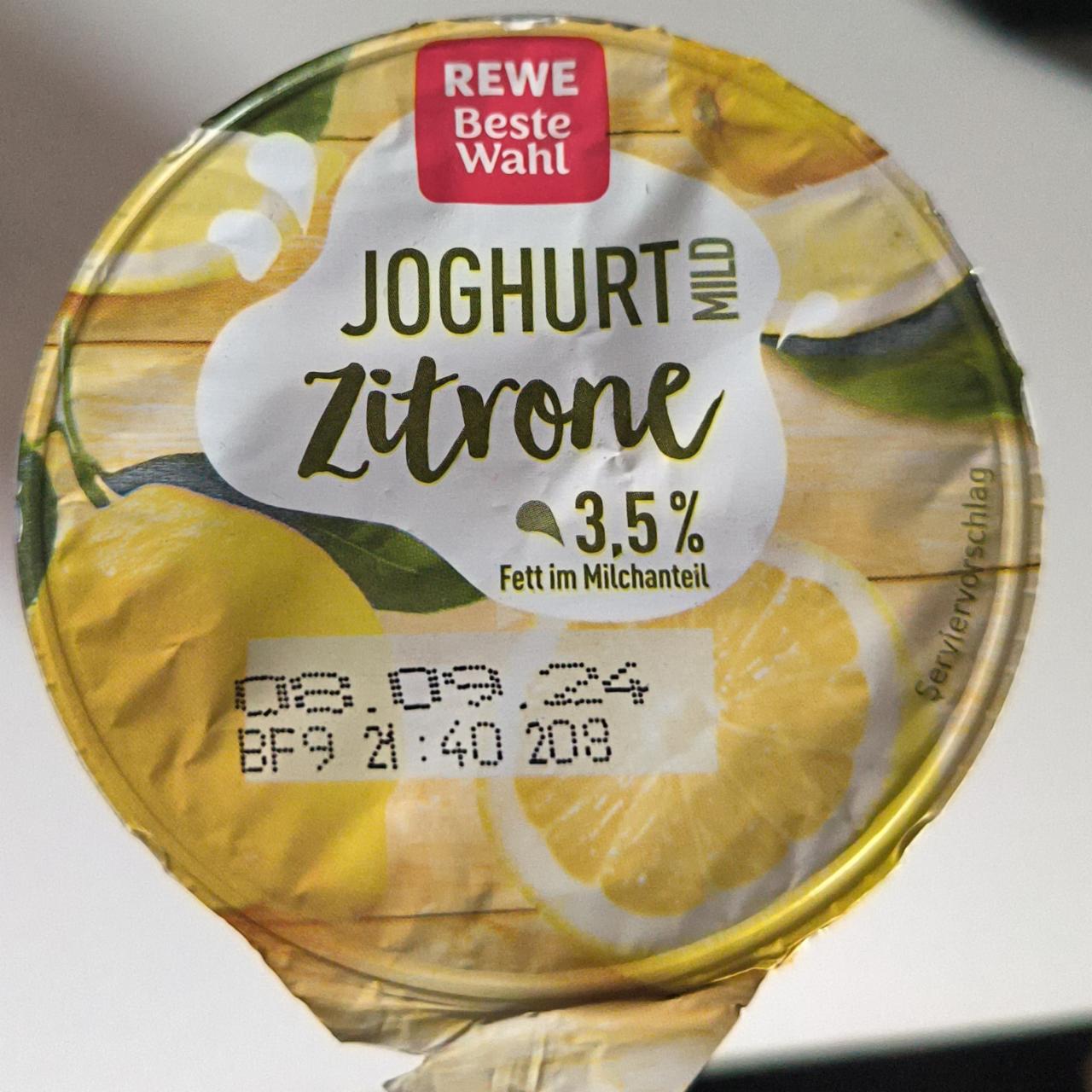 Fotografie - Joghurt zitrone 3,5% REWE Beste Wahl