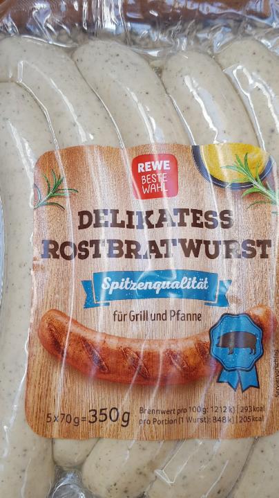 Fotografie - Rostbratwurst Delikatess Rewe Beste Wahl