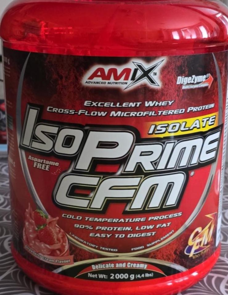 Fotografie - IsoPrime CFM isolate extra strawberry cream flavour Amix advanced nutrition