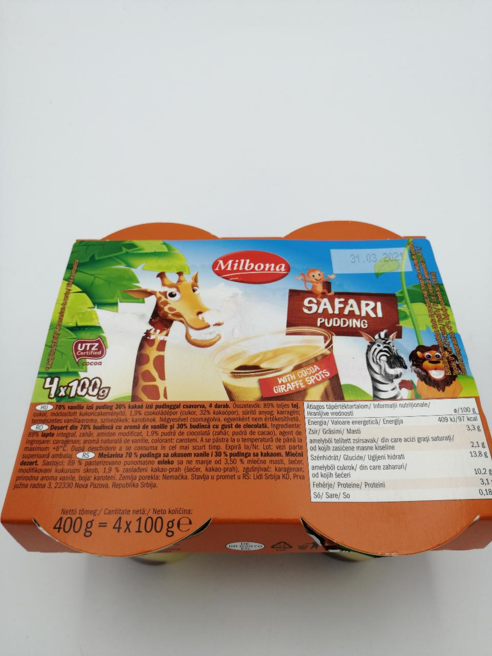 Fotografie - Safari Pudding Milbona