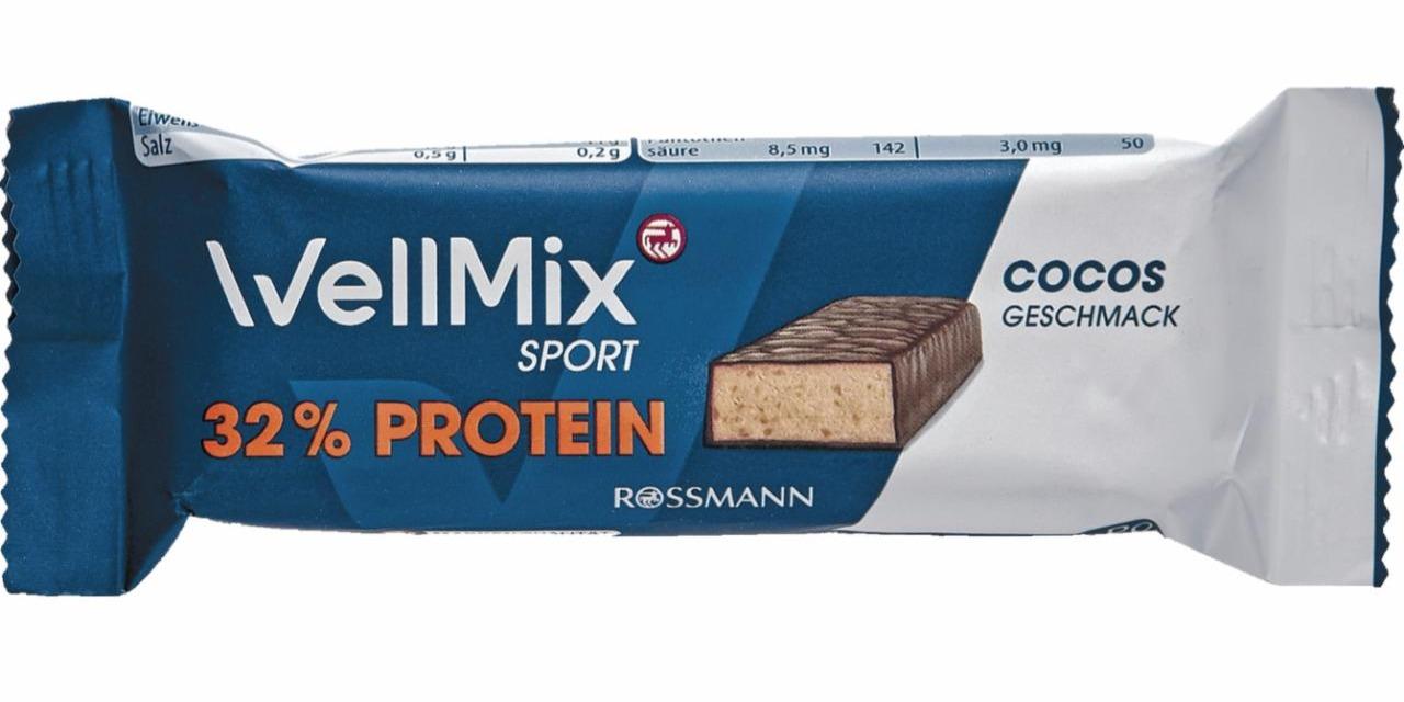 Fotografie - 32% Protein Riegel Cocos Geschmack WellMix