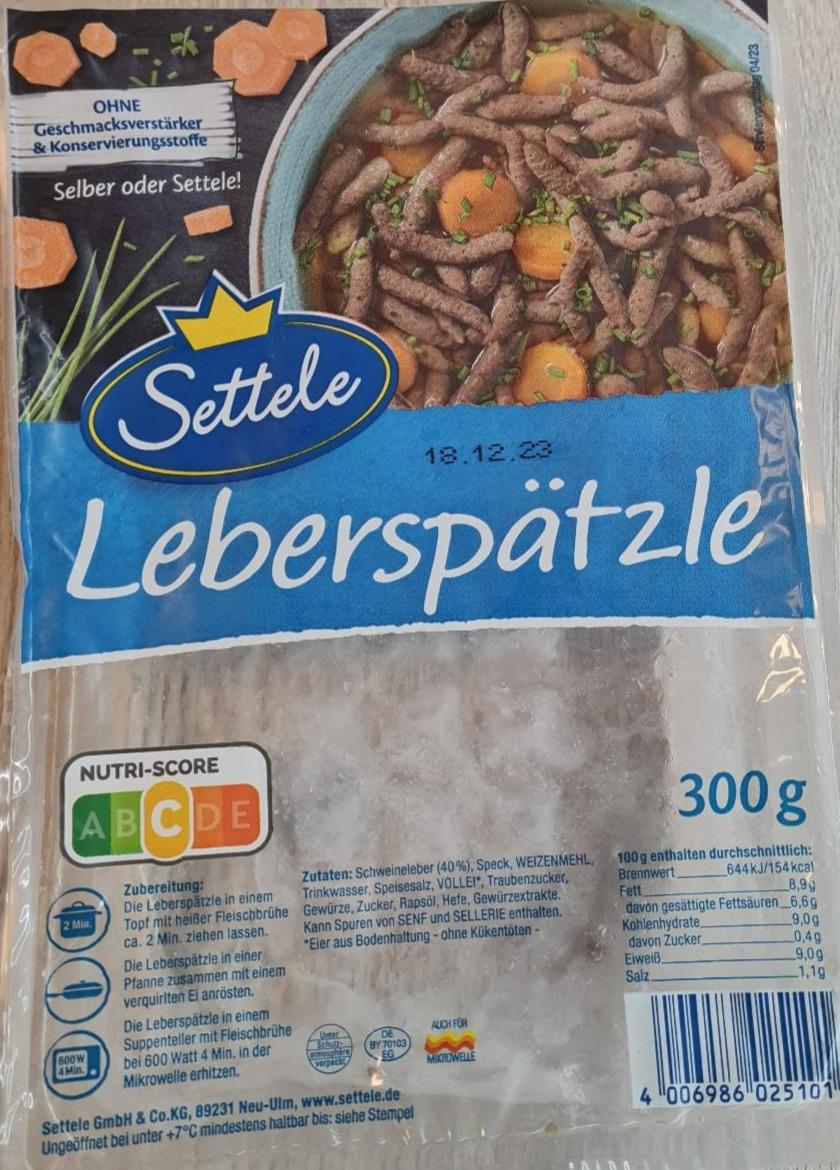 Fotografie - Leberspätzle Settele