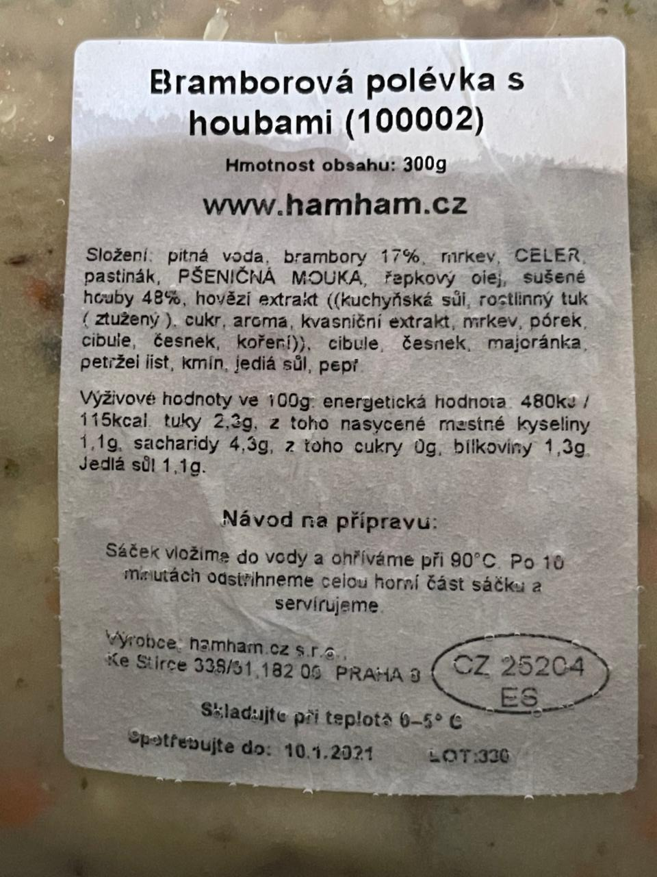 Fotografie - Bramborová polévka s houbami Hamham