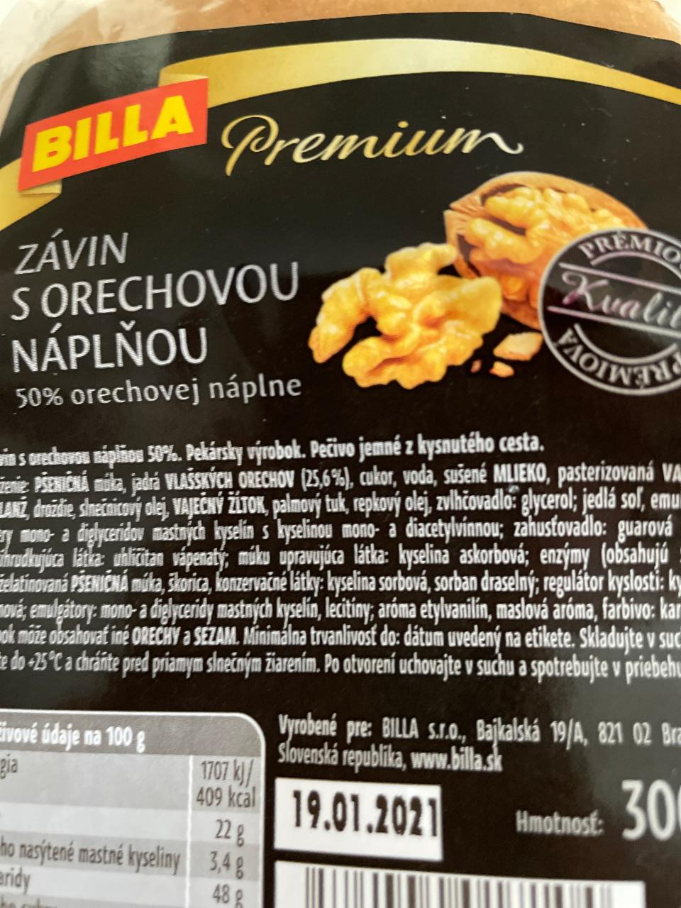 Fotografie - Závin s orechovou náplňou Billa Premium