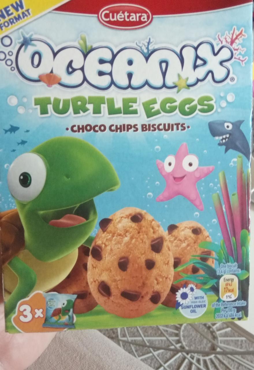 Fotografie - Oceanix turtle eggs choco chips biscuits Cuétara