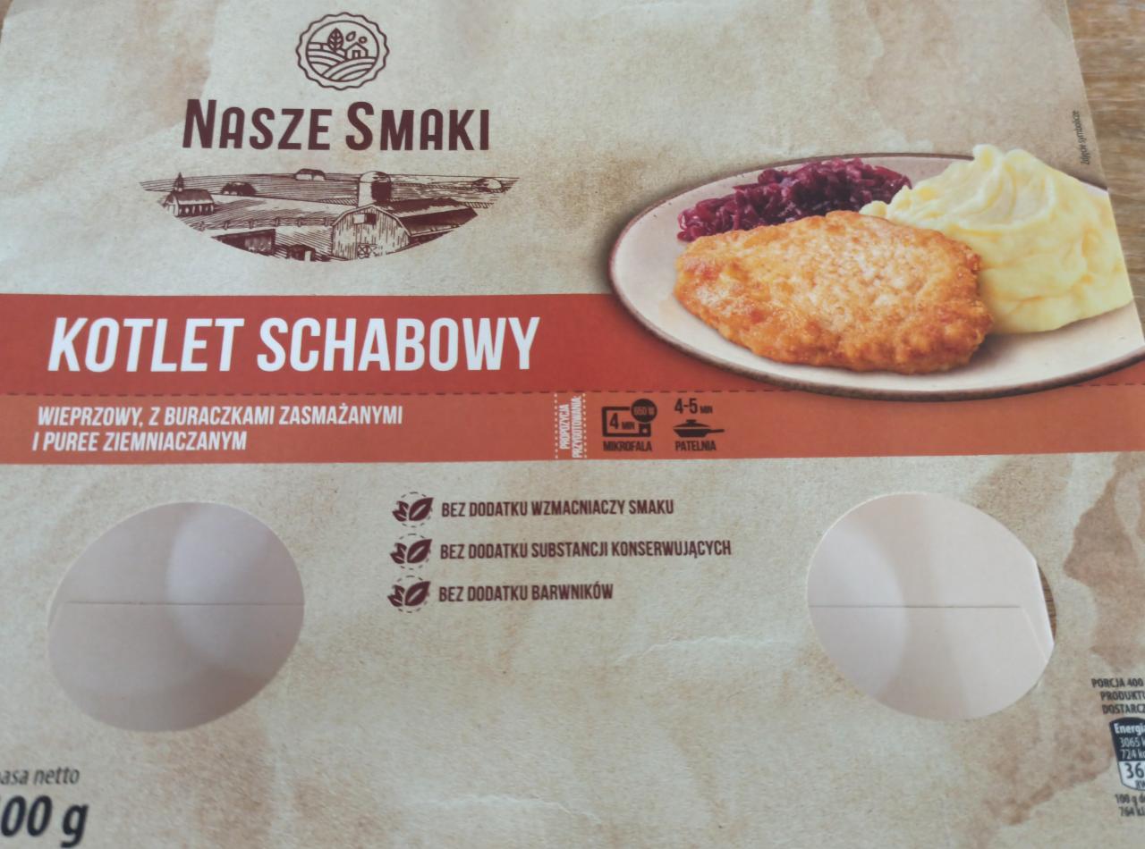 Fotografie - Kotlety schabowy wieprzowy, z buraczkami zasmazanymi i puree ziemniaczanym Nasze Smaki