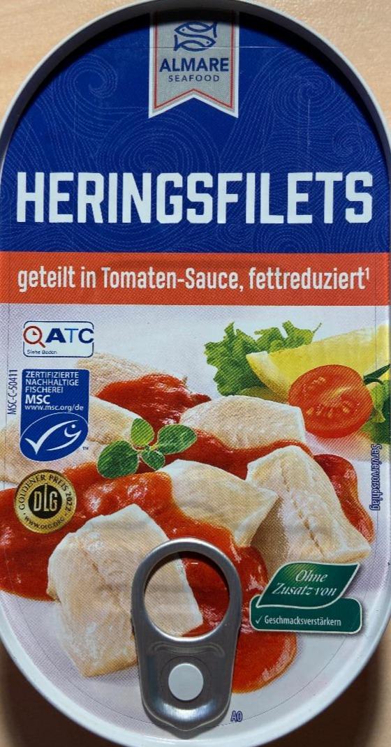 Fotografie - Heringsfilets geteilt in Tomaten-Sauce Almare Seafood