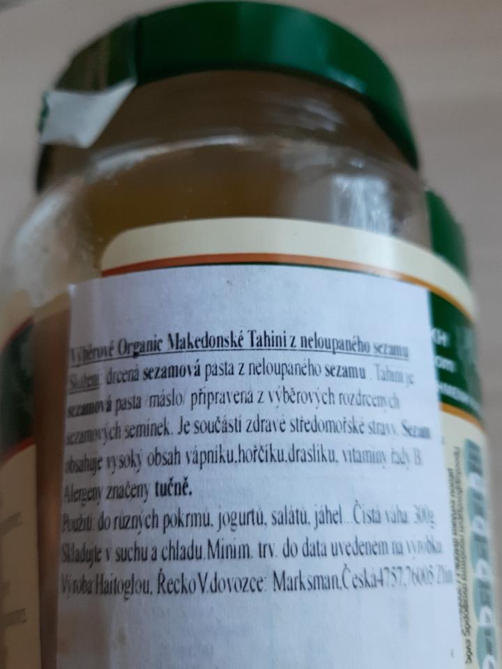 Fotografie - Bio Makedonské tahini bílé