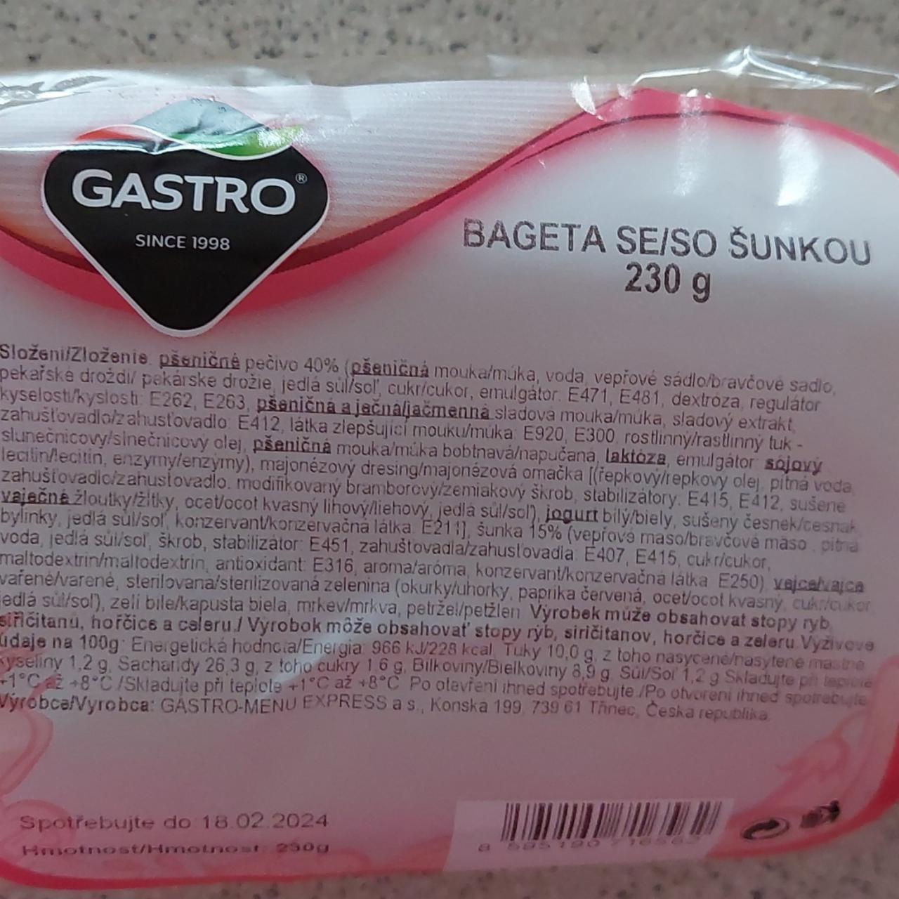 Fotografie - Bageta se šunkou Gastro