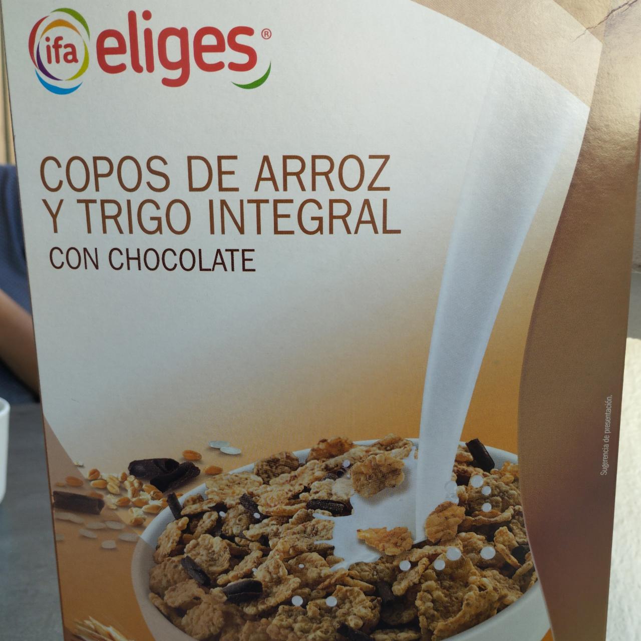 Fotografie - Copos de arroz y trigo integral con chocolate Ifa eliges