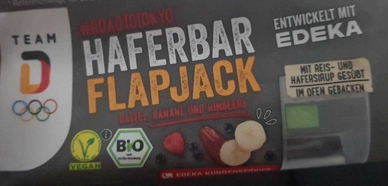 Fotografie - Haferbar Flapjack Dattel Banane und Himbeere Edeka