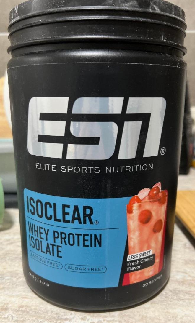 Fotografie - Isoclear whey protein isolate fresh cherry flavor less sweet ESN