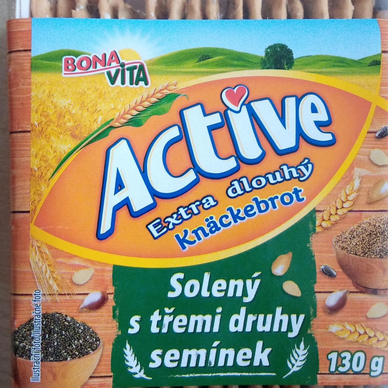 Fotografie - Active extra dlouhý knäckerbrot solený s třemi druhy semínek Bonavita