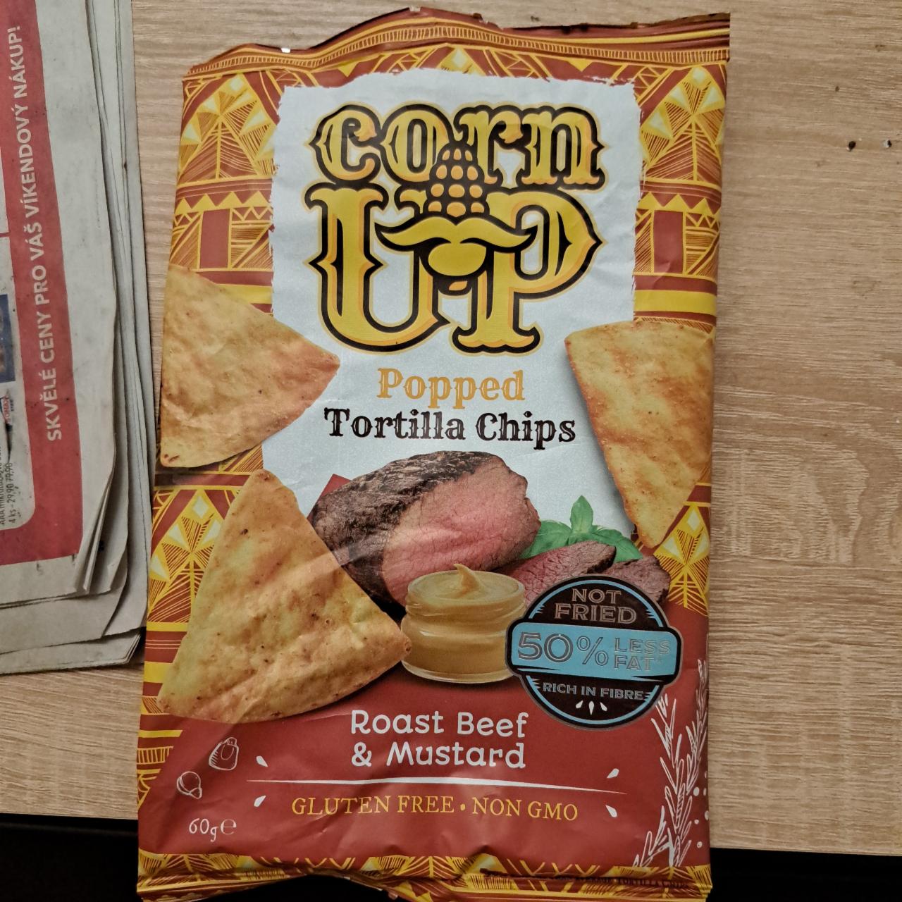 Fotografie - Popped Tortilla Chips Roast Beef Mustard corn UP