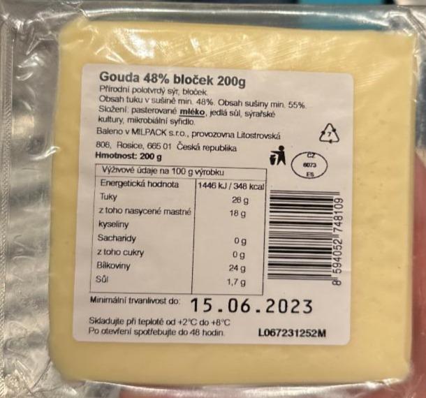 Fotografie - Gouda 48% bloček