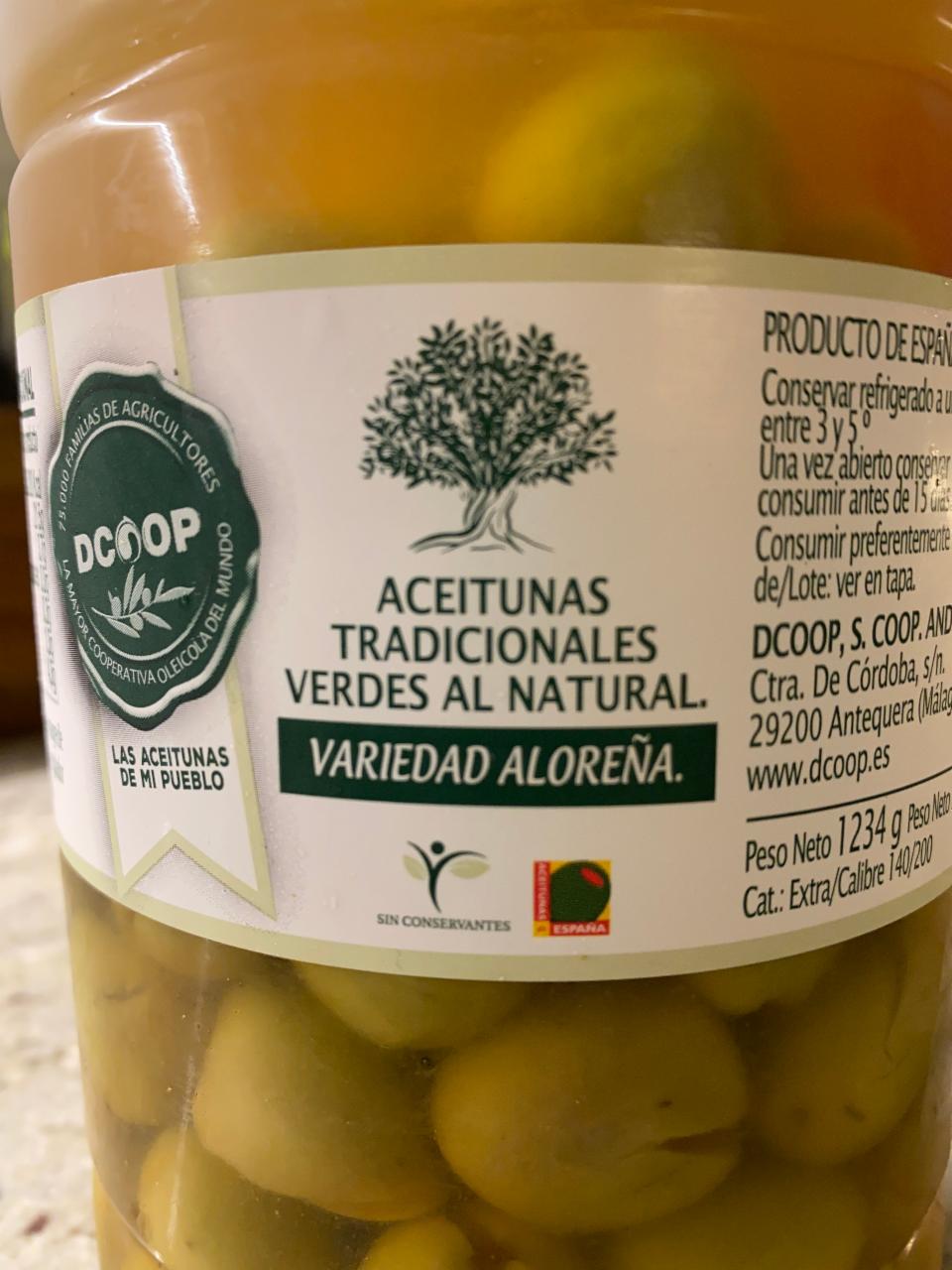 Fotografie - Aceitunas tradicionales verdes al natural Dcoop