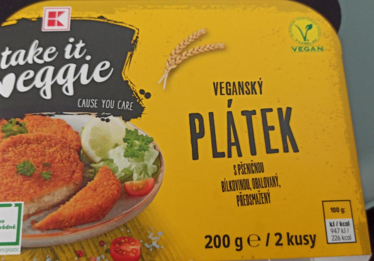 Fotografie - Veganský plátek, obalovaný, předsmažený Take it veggie