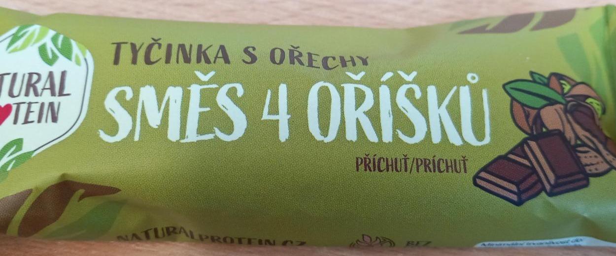 Fotografie - Tyčinka s ořechy směs 4 oříšků Natural protein