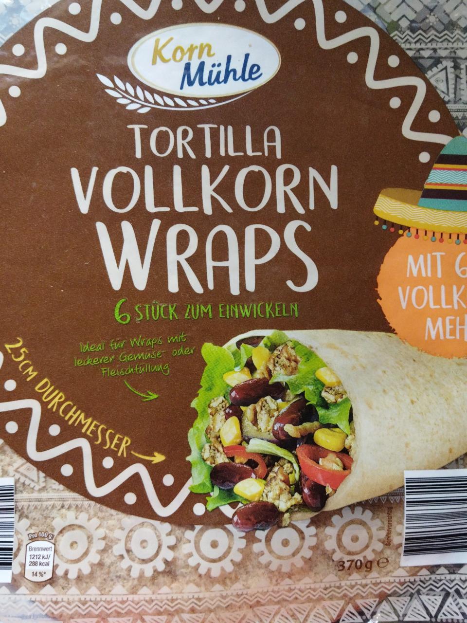 Fotografie - Tortilla Vollkorn Wraps Korn Mühle