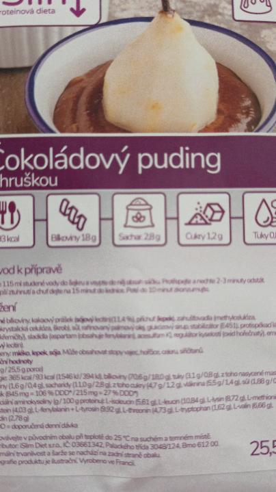 Fotografie - čokoládový pudink s hruškou Nutrisslim