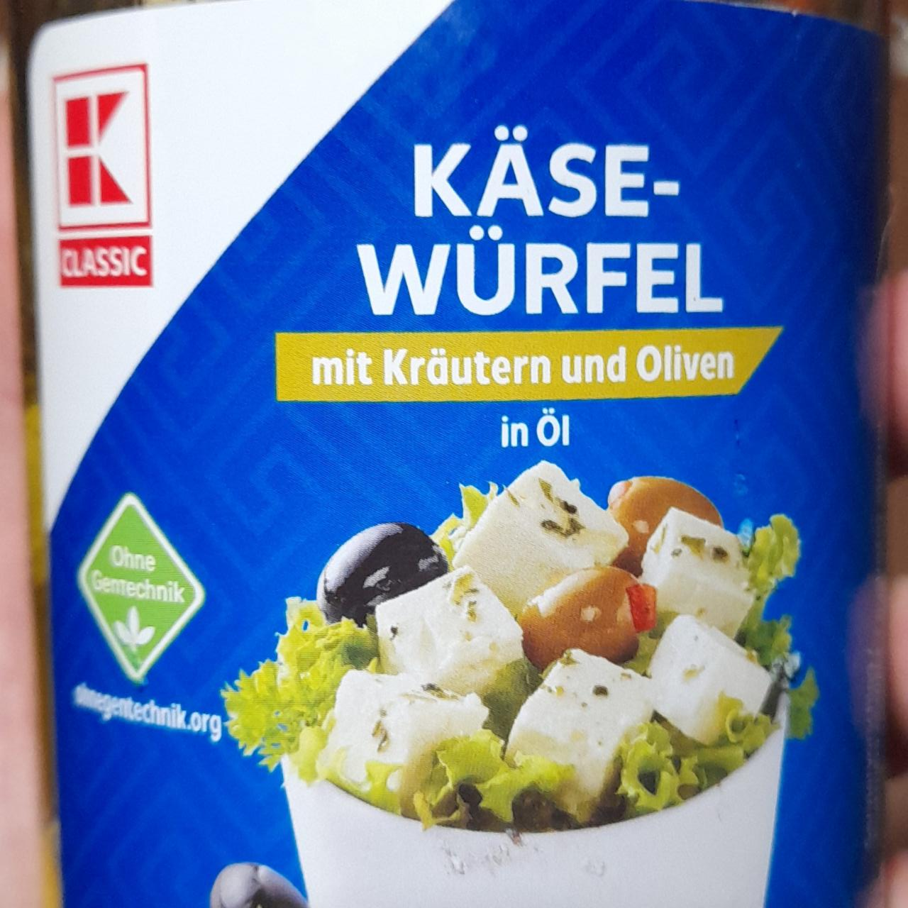 Fotografie - käse würfel mít kräutern und oliven K-Classic