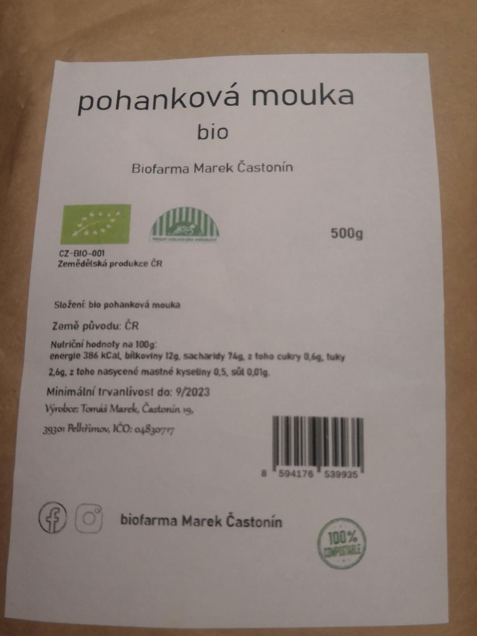 Fotografie - Pohanková mouka Biofarma Marek Častonín