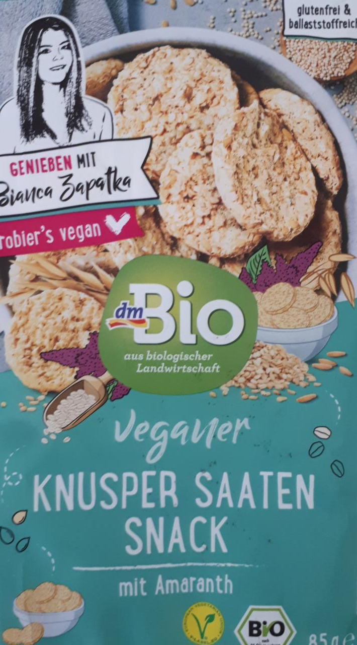 Fotografie - Veganer Knusper Saaten Snack mit Amaranth dmBio