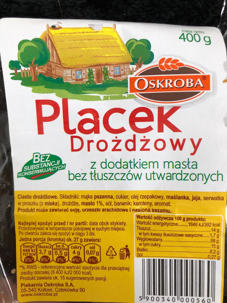 Fotografie - Placek drożdżowy Oskroba