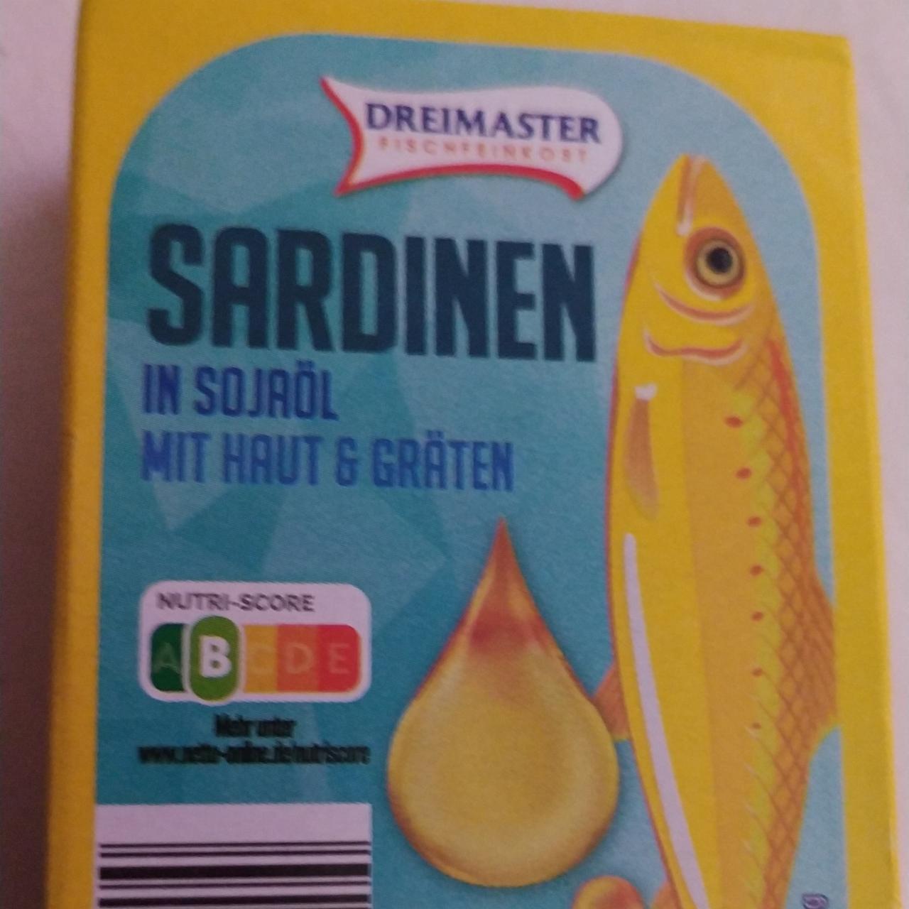 Fotografie - Sardinen in Sojaöl mit Haut & Gräten Dreimaster