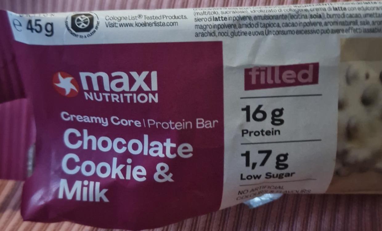 Fotografie - Protein bar chocolate cookie & milk Maxi nutrition