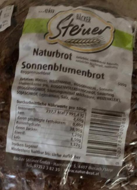 Fotografie - Sonnenblumenbrot Naturbrot Bäcker Steiner